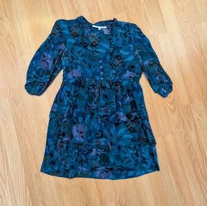 Floral Blue and Purple Mini Dress